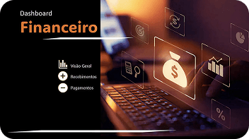 Dashboard financeiro com fluxo de caixa e projeções